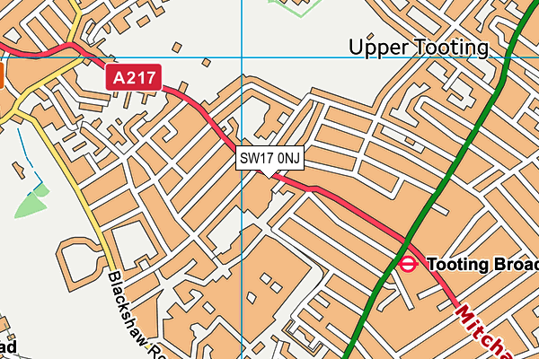 SW17 0NJ map - OS VectorMap District (Ordnance Survey)
