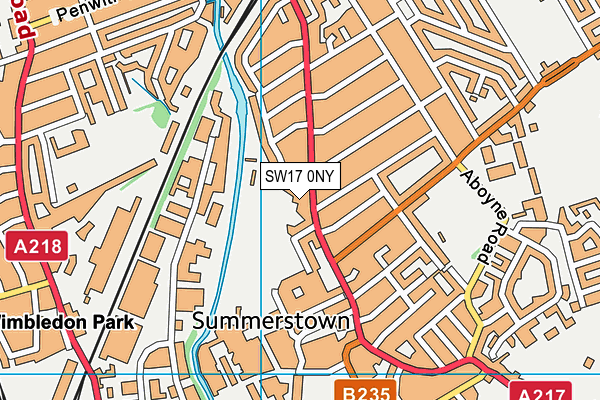 SW17 0NY map - OS VectorMap District (Ordnance Survey)
