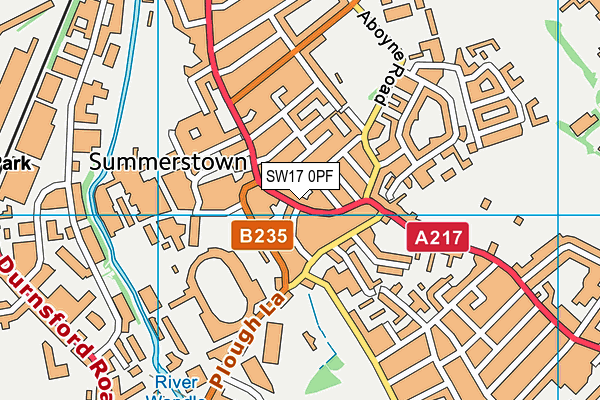 SW17 0PF map - OS VectorMap District (Ordnance Survey)