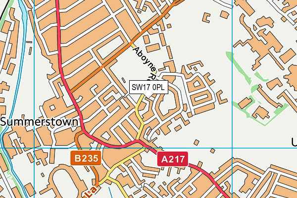 Aboyne Community Clubroom map (SW17 0PL) - OS VectorMap District (Ordnance Survey)