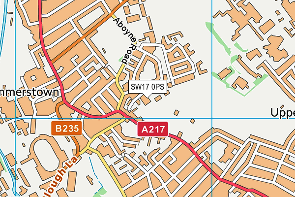 SW17 0PS map - OS VectorMap District (Ordnance Survey)