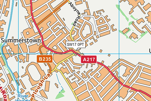 SW17 0PT map - OS VectorMap District (Ordnance Survey)