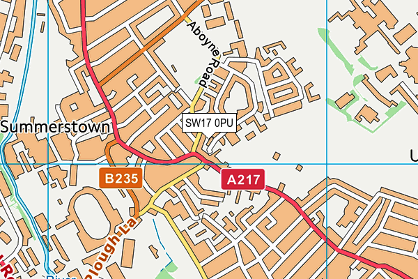 SW17 0PU map - OS VectorMap District (Ordnance Survey)