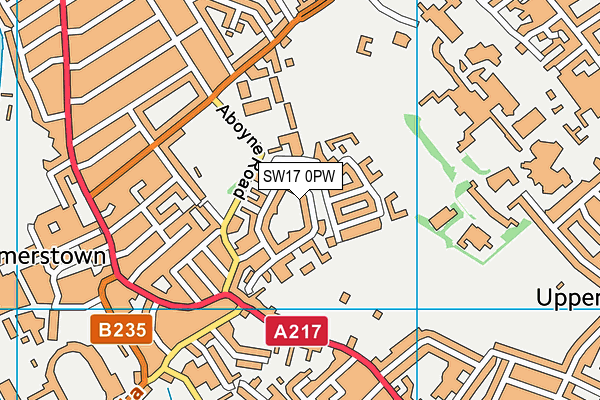 SW17 0PW map - OS VectorMap District (Ordnance Survey)