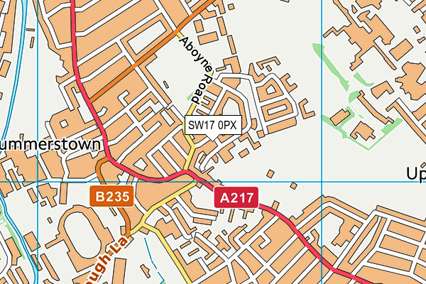 SW17 0PX map - OS VectorMap District (Ordnance Survey)
