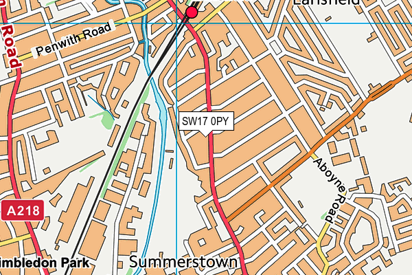 SW17 0PY map - OS VectorMap District (Ordnance Survey)