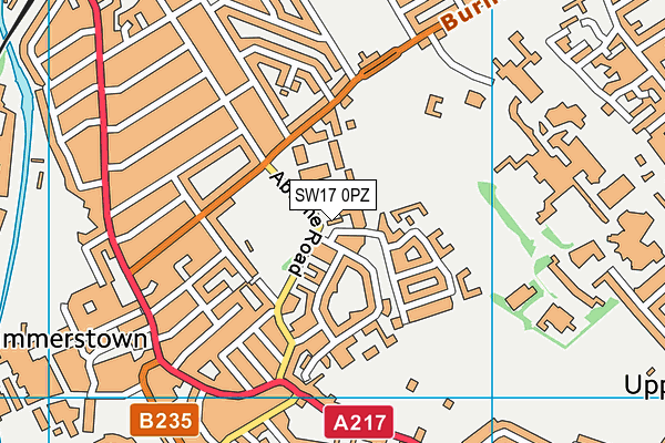 SW17 0PZ map - OS VectorMap District (Ordnance Survey)