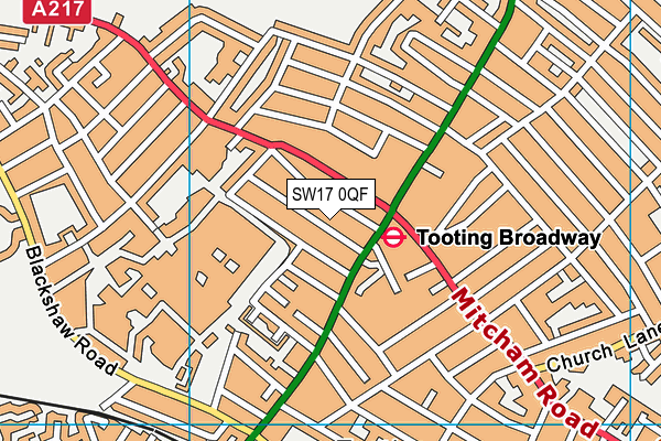 SW17 0QF map - OS VectorMap District (Ordnance Survey)