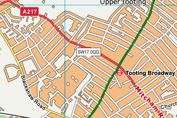 SW17 0QG map - OS VectorMap District (Ordnance Survey)