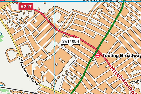 SW17 0QH map - OS VectorMap District (Ordnance Survey)