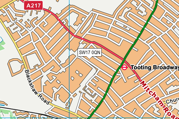 SW17 0QN map - OS VectorMap District (Ordnance Survey)