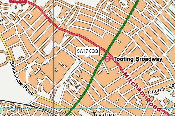 SW17 0QQ map - OS VectorMap District (Ordnance Survey)