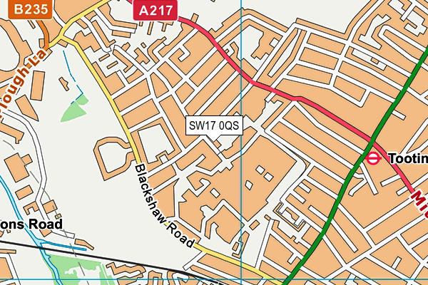 SW17 0QS map - OS VectorMap District (Ordnance Survey)