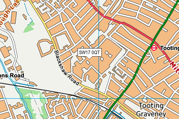 SW17 0QT map - OS VectorMap District (Ordnance Survey)