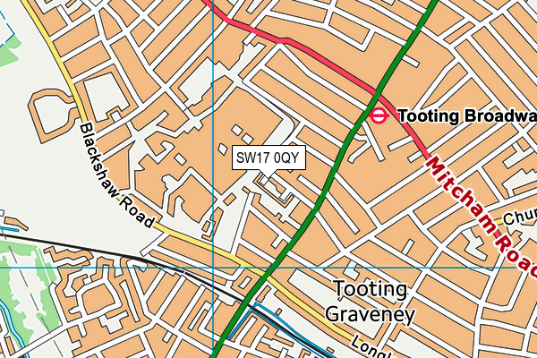 SW17 0QY map - OS VectorMap District (Ordnance Survey)