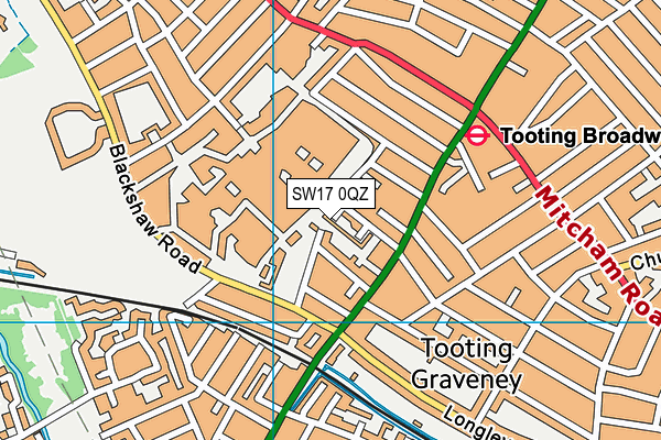 SW17 0QZ map - OS VectorMap District (Ordnance Survey)