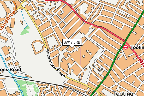 SW17 0RB map - OS VectorMap District (Ordnance Survey)