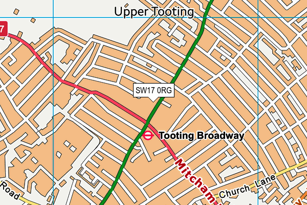 SW17 0RG map - OS VectorMap District (Ordnance Survey)