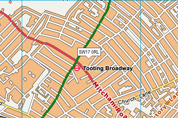 SW17 0RL map - OS VectorMap District (Ordnance Survey)