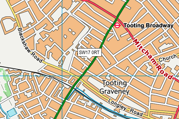 SW17 0RT map - OS VectorMap District (Ordnance Survey)