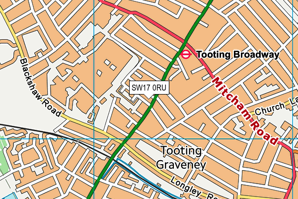 SW17 0RU map - OS VectorMap District (Ordnance Survey)