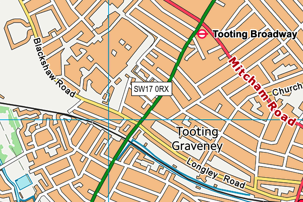 SW17 0RX map - OS VectorMap District (Ordnance Survey)