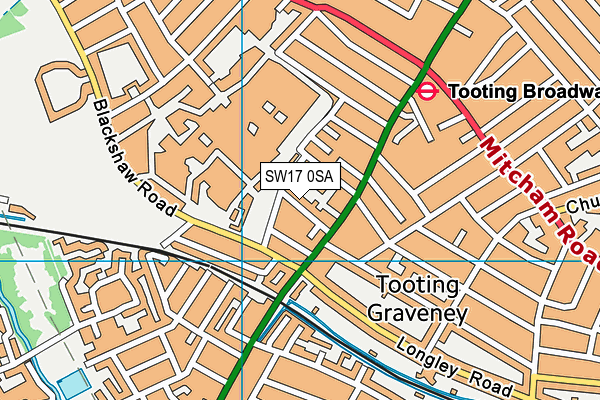 SW17 0SA map - OS VectorMap District (Ordnance Survey)