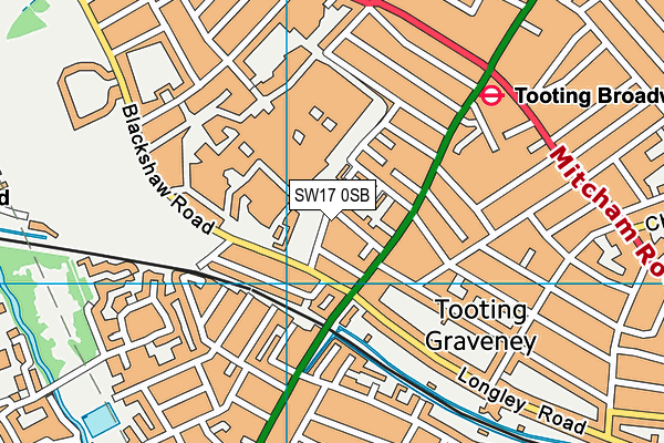 SW17 0SB map - OS VectorMap District (Ordnance Survey)