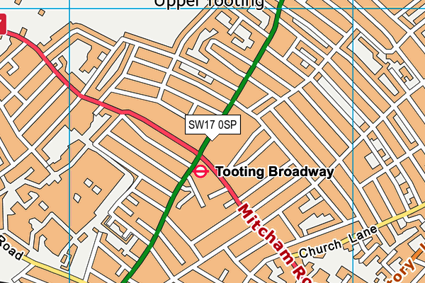 SW17 0SP map - OS VectorMap District (Ordnance Survey)