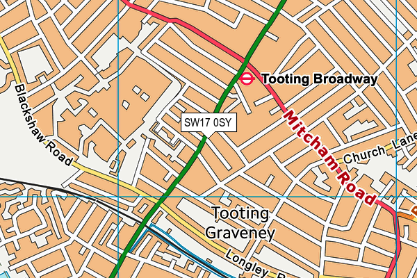 SW17 0SY map - OS VectorMap District (Ordnance Survey)