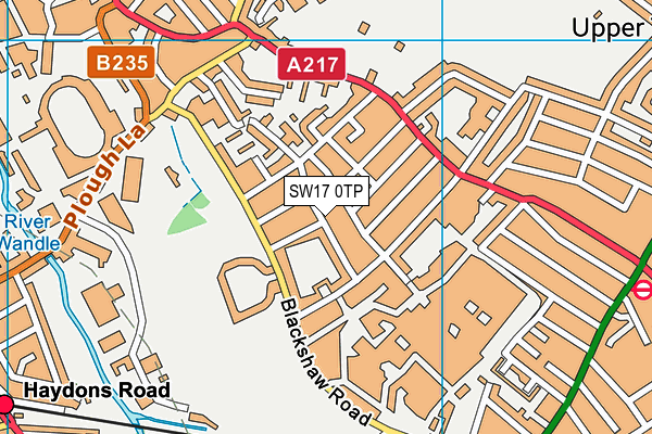 SW17 0TP map - OS VectorMap District (Ordnance Survey)