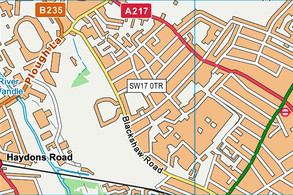SW17 0TR map - OS VectorMap District (Ordnance Survey)