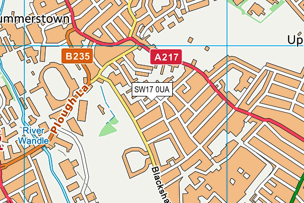 SW17 0UA map - OS VectorMap District (Ordnance Survey)