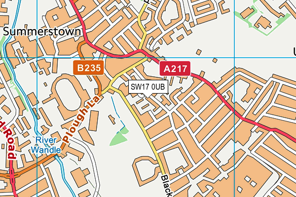 SW17 0UB map - OS VectorMap District (Ordnance Survey)