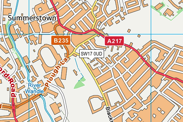 SW17 0UD map - OS VectorMap District (Ordnance Survey)