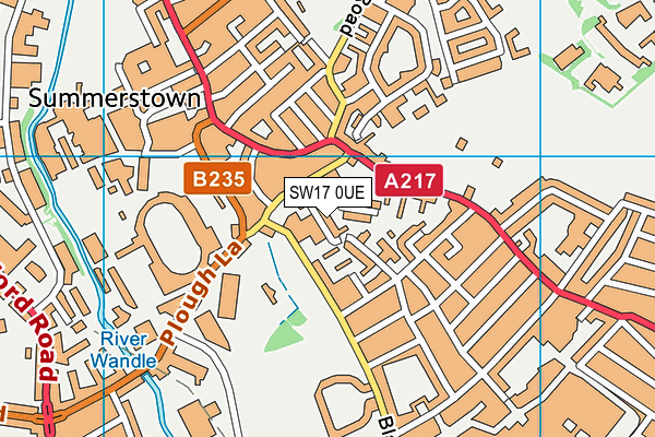 SW17 0UE map - OS VectorMap District (Ordnance Survey)