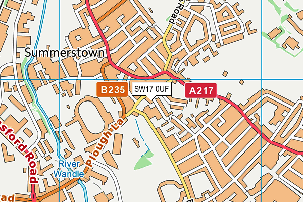 SW17 0UF map - OS VectorMap District (Ordnance Survey)