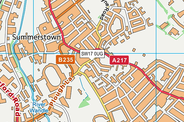 SW17 0UG map - OS VectorMap District (Ordnance Survey)