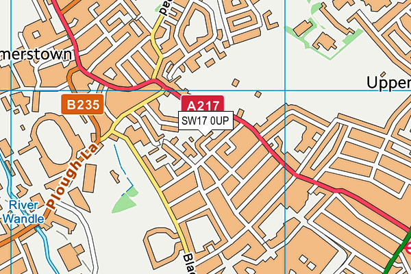 SW17 0UP map - OS VectorMap District (Ordnance Survey)