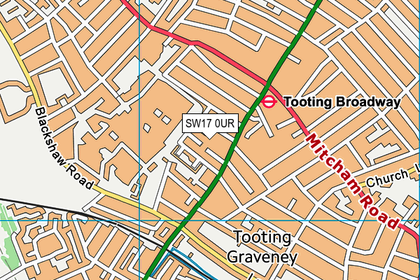 SW17 0UR map - OS VectorMap District (Ordnance Survey)