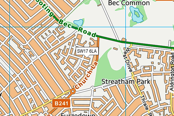 SW17 6LA map - OS VectorMap District (Ordnance Survey)