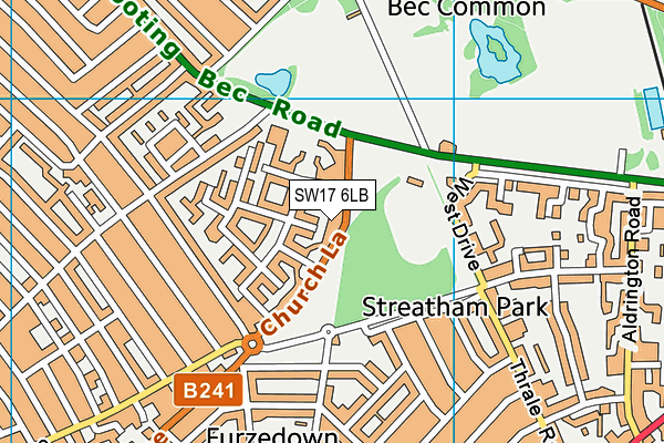 SW17 6LB map - OS VectorMap District (Ordnance Survey)