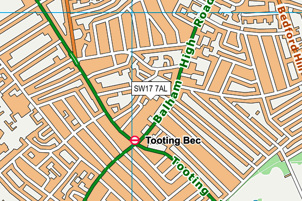 SW17 7AL map - OS VectorMap District (Ordnance Survey)