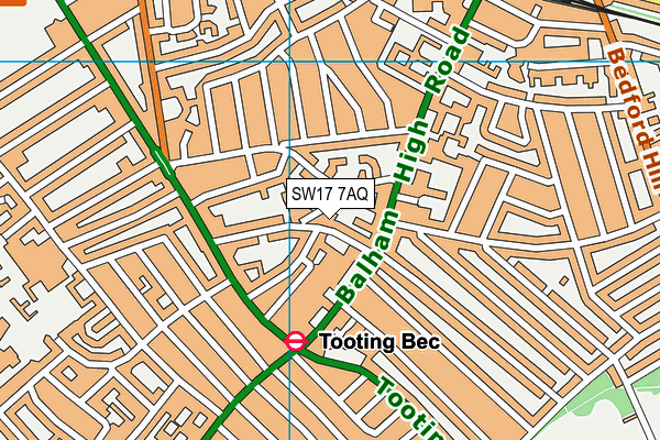 SW17 7AQ map - OS VectorMap District (Ordnance Survey)