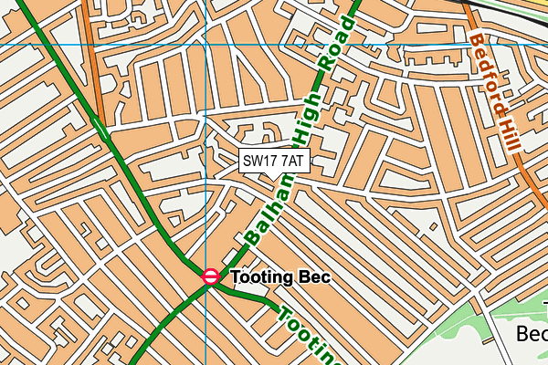 SW17 7AT map - OS VectorMap District (Ordnance Survey)