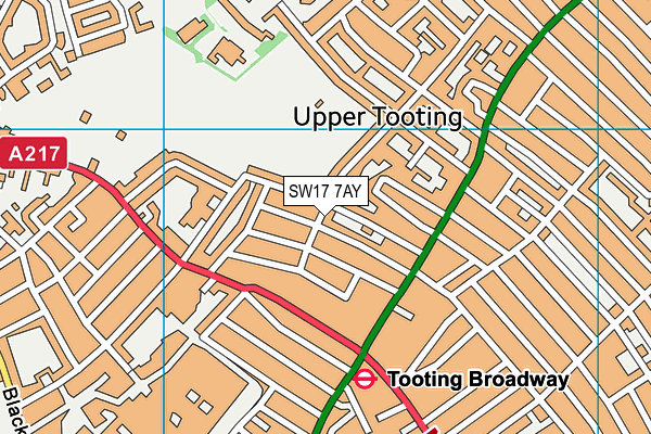 SW17 7AY map - OS VectorMap District (Ordnance Survey)