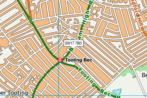 SW17 7BD map - OS VectorMap District (Ordnance Survey)