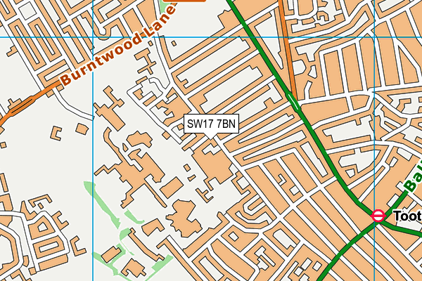 SW17 7BN map - OS VectorMap District (Ordnance Survey)