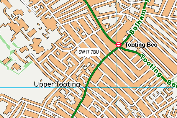 SW17 7BU map - OS VectorMap District (Ordnance Survey)