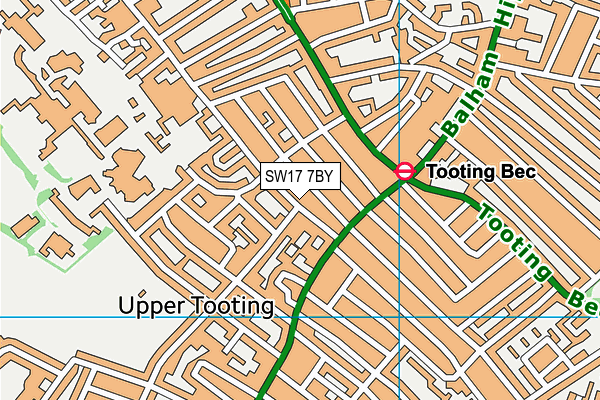 SW17 7BY map - OS VectorMap District (Ordnance Survey)